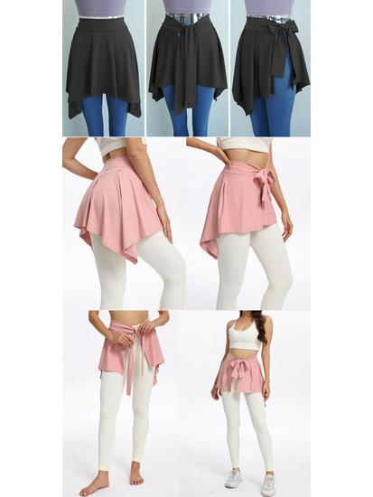 Anti-Exposure Tie-Up Yoga Skirt: Ballet Dance & Hip Cover