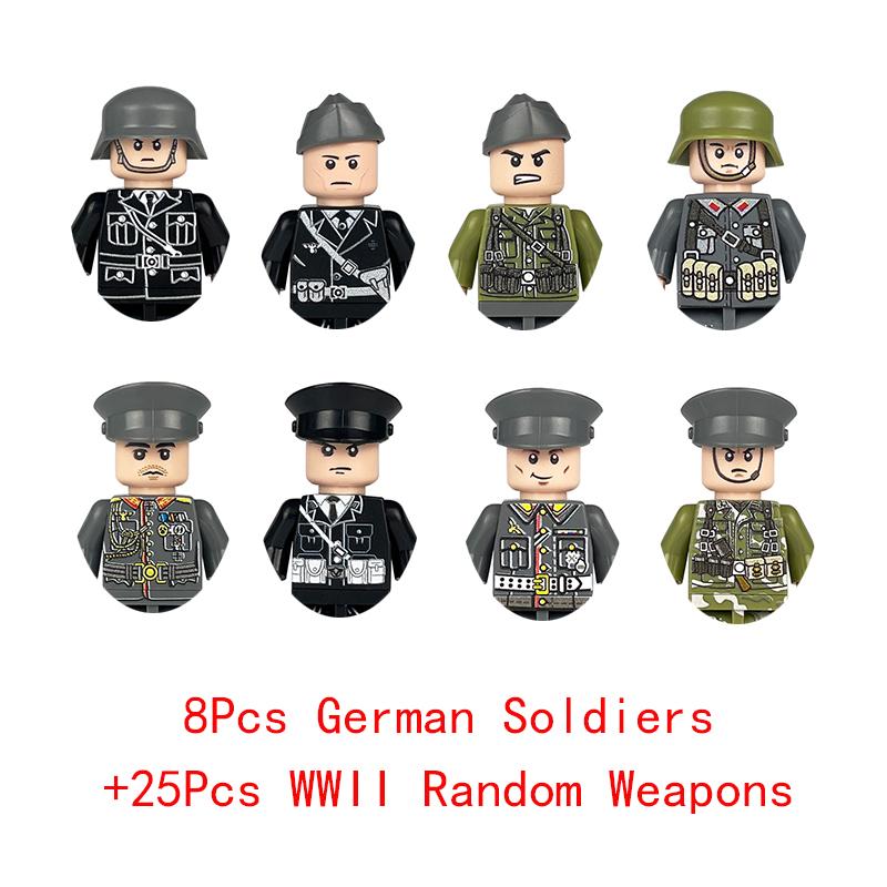 Non-Toxic Wwii Military North African Campaign Wheeled Armored Vehicle Tank Cannon Soldier Figures Building Blocks Weapon Truck Army Toy