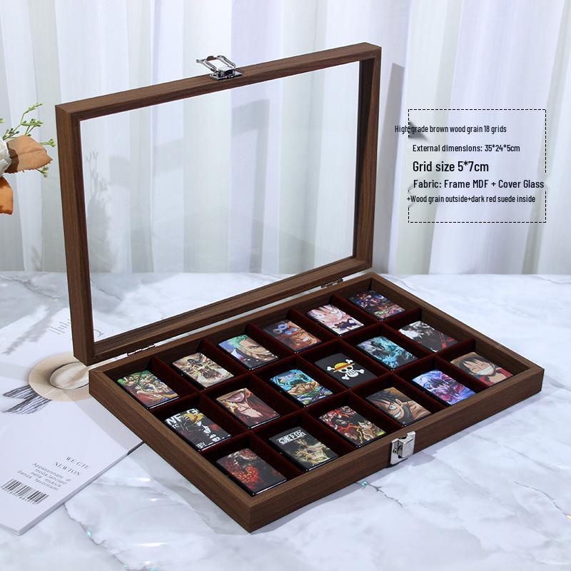 Transparent Glass Zippo Lighter Storage Box with Lid for Flint and Kerosene