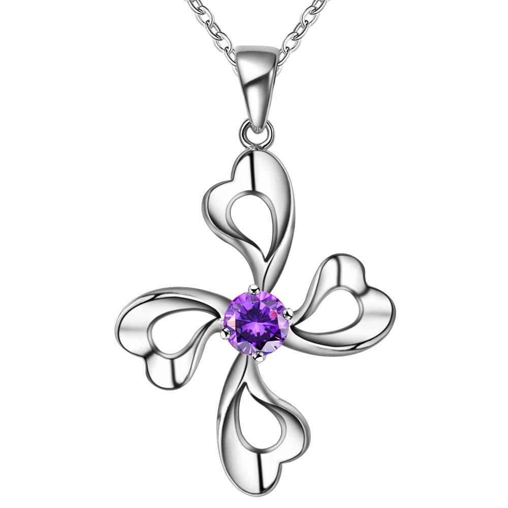 New 925 Sterling Silver Necklace Pendan Cross Beautiful For Women Exquisite Student Girlfriend Jewelry Accessories Wedding Gift