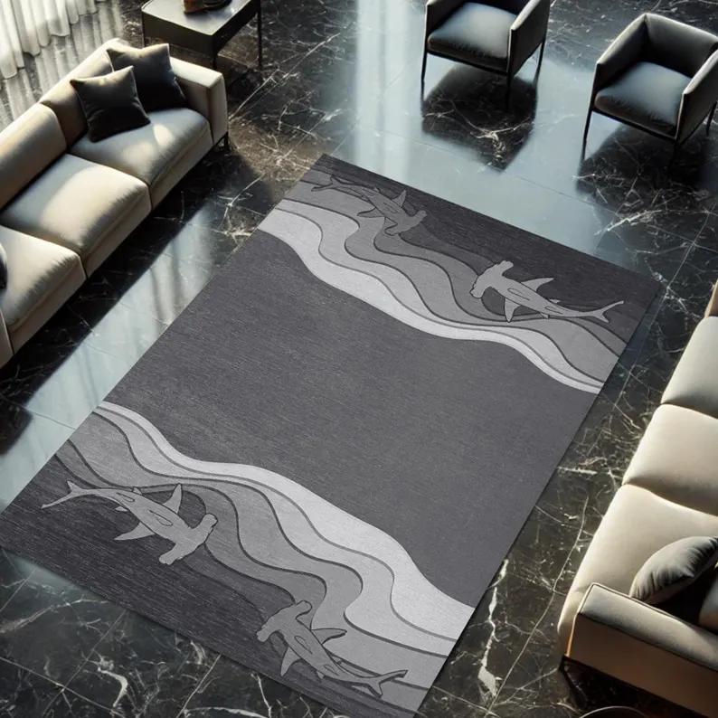 

Shark Rug Shark Decor Huge Crack Rugs 3D Deep Carpet Kids Room Rug Soft Area Rug Non Slip Rug Gift Rug Washable Home Decor 40X60cm
