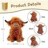 10.5 inches Highland Cows Stuffed Animals, Cute Fluffy Cow Plush Figure Toys Realistic Highland Cattle Plush Decor Birthday Gift for Kids Baby Girls B