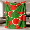 2026 New Arrival Flannel Blanket 1pc UltraSoft Flannel Blanket with Watermelon Design Cozy AllSeason Throw for Sofa, Bed, Travel & Camping Machine Was