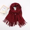 Winter Warm Solid Color Imitation Cashmere Scarf Long Thicken Neck Guard Shawl Comfortable Neck Warmer Wrap Women Girls
