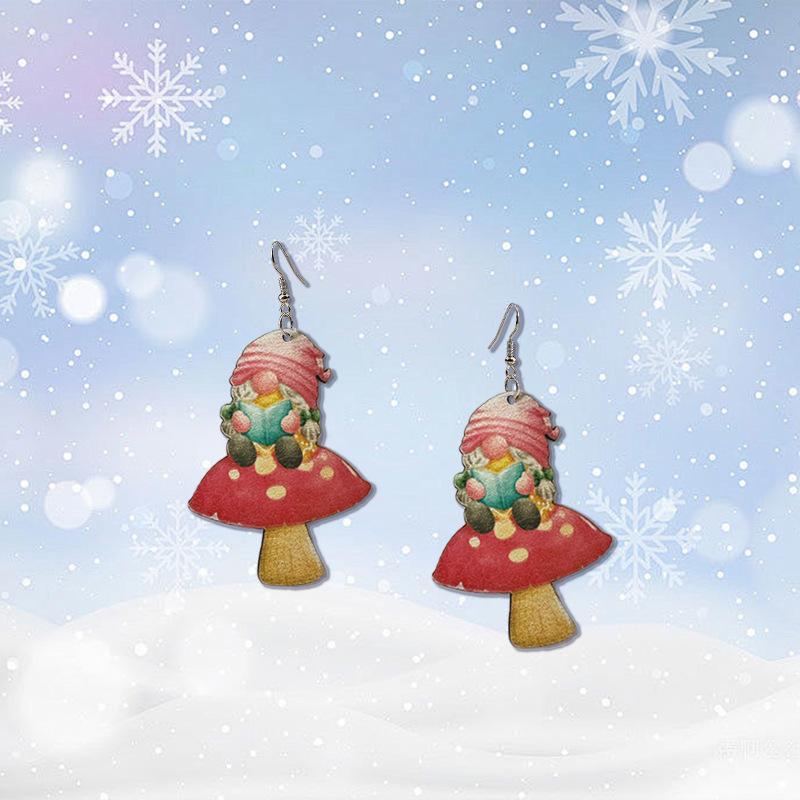 Pink Mushrooms, Reading Books, Children's Earrings, Earrings, Cute Temperament, Cartoon Celebration, Gifts