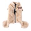 Soft Fleece Dog Clothes Winter Four Legs Covered  Plush Pet Coat D-Ring Zipper Puppy Jacket Autumn Overall For Small Middle Dog