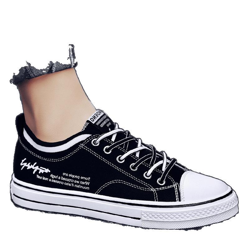 Summer new breathable flat canvas shoes sports casual black board shoes student cloth shoes