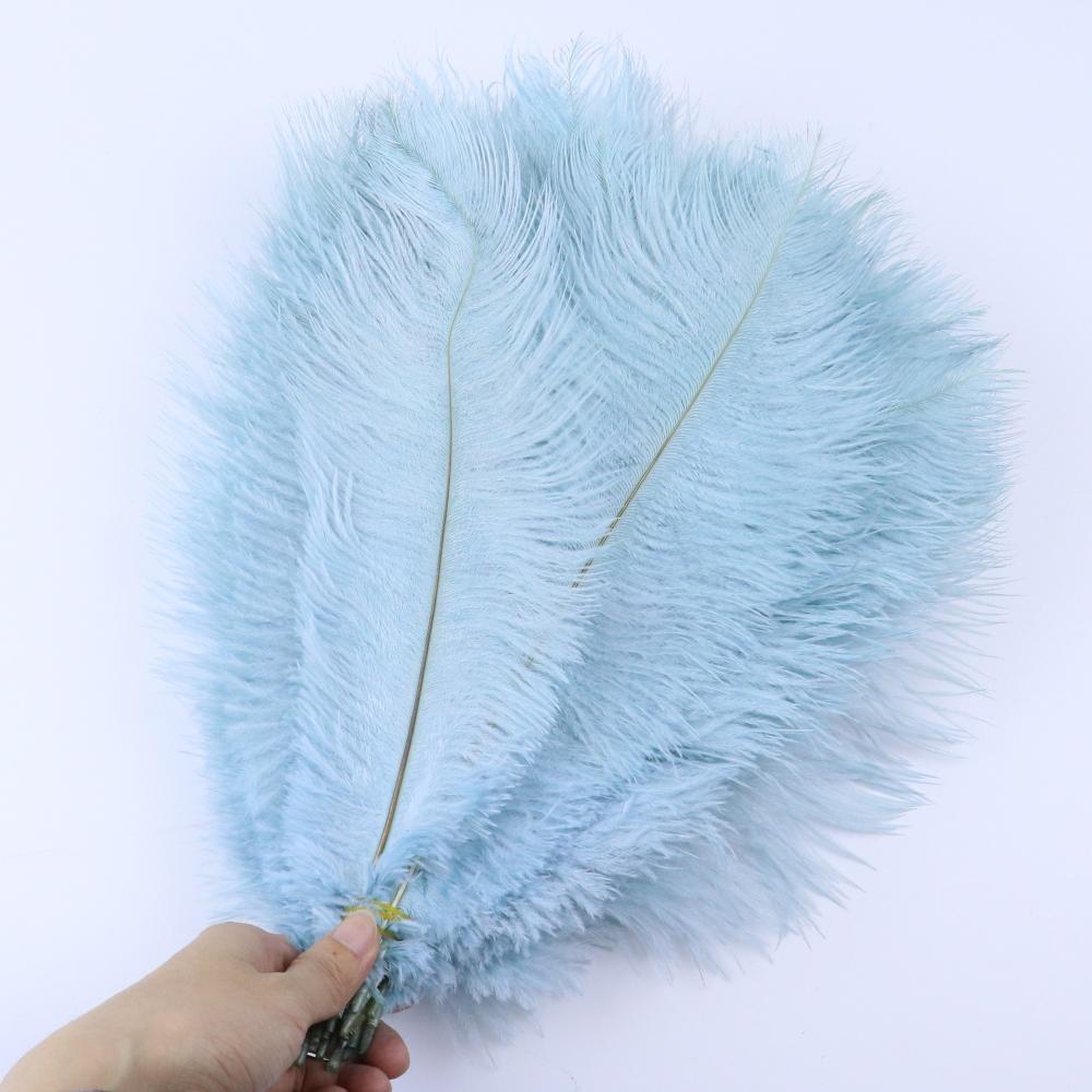 10Pcs Green Ostrich Feathers for Crafts 15-35cm Handicraft Accessories DIY Plume Starry Wedding Mask Handmade Centerpieces Decor