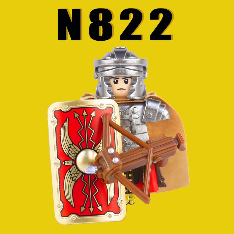 Medieval Military Rome Knights Building Blocks Castle Army Warrior Soldier Figures Crossbowman Shield Sword Legion Bricks Toys