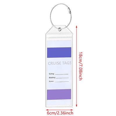 1Pcs Cruise Tags Luggage Tag Holders For Zip Seal & Steel Loops Thick Pvc