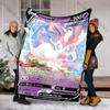 Cartoon Pokemon Cards Sylveon Printed Blanket Flannel Fluffy Soft Blanket for Adult Kids Plush Sofa Home Car Camping for Gifts