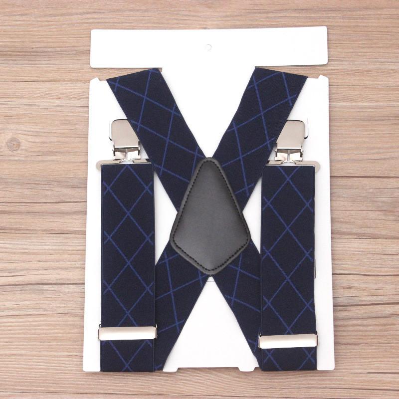Wide Men 5cm Heavy Duty X Shape Braces Elastic Suspenders Trouser Clips Durable