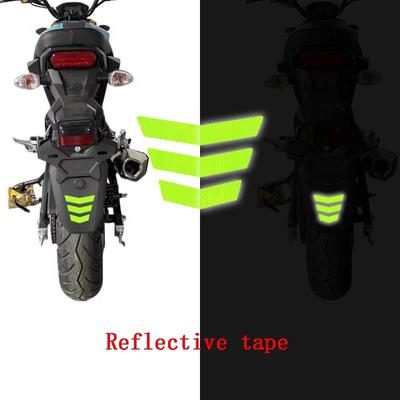 3pcs/set Motorcycle Stickers Tail Fender Bumper Decal Adhesive Tape Reflective Warning Trapezoidal Arrow for Car Truck Bike2027