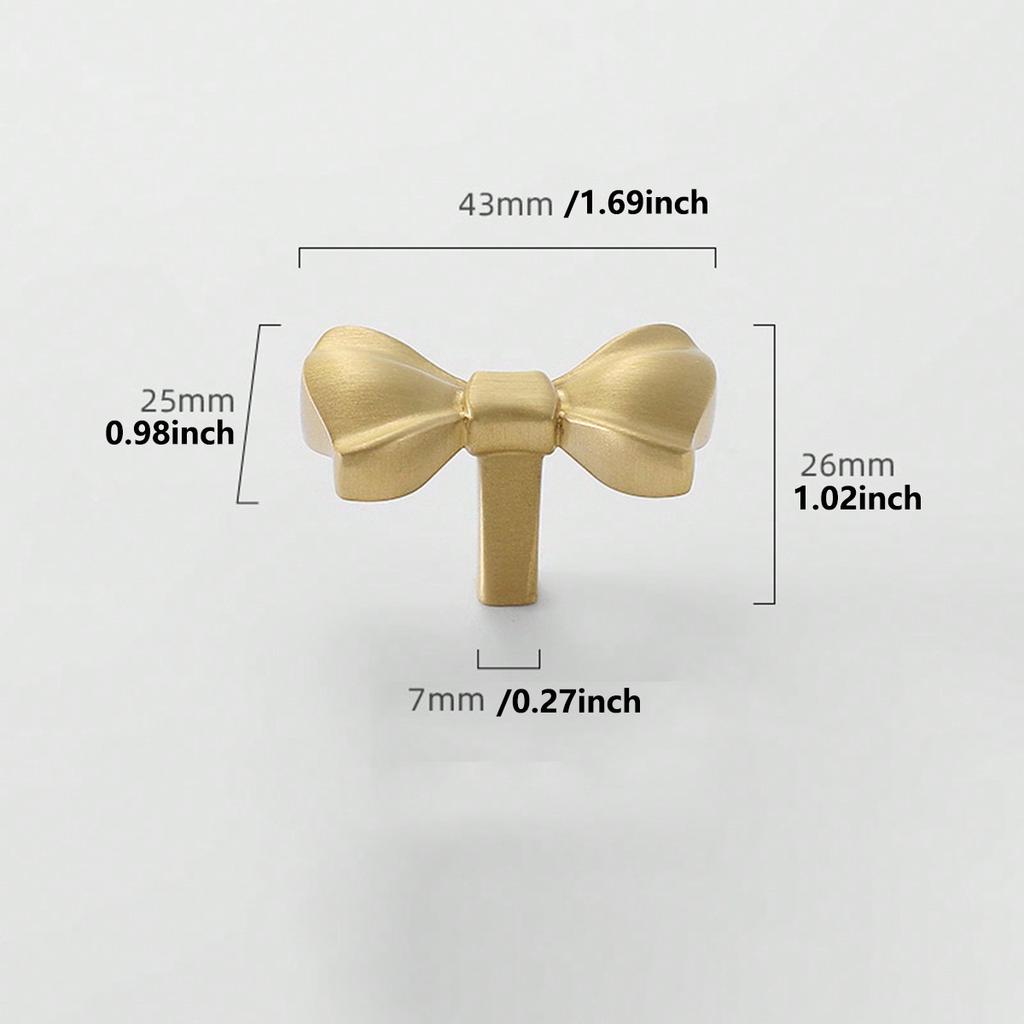 Brass Bow Drawer Pulls - Stylish Cabinet Door Handles for Home Decor Hardware Knobs and Drawer Cabinet Door Handles