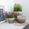 Straw Weaving Flower Plant Basket Grass Planter Basket Indoor Outdoor Flower Pots Plant Containers for Plantable Plants