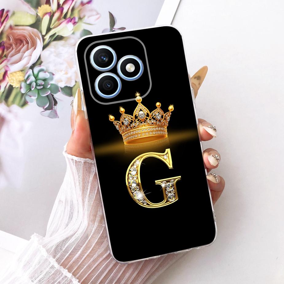 For Honor X8D Case New Fashion Crown Letters Cover 6.77'' Soft Silicone Phone Case For Honor X8d X 8d HonorX8d Back Cover Fundas