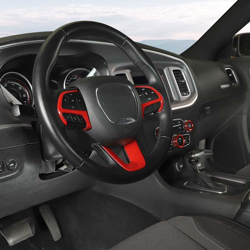 Steering Wheel Decoration shift Paddles air Conditioning Audio Switch Decorative Ring Fit For Dodge Charger For Dodge Challenger Charger