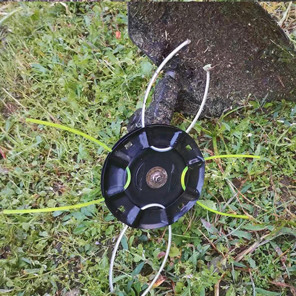 Strimmer Grass Head Trimmer, Solid Steel Wire Wheel & Thread Line Garden Head, Solves Lawn Mowing Inefficiency & Brush Clearing