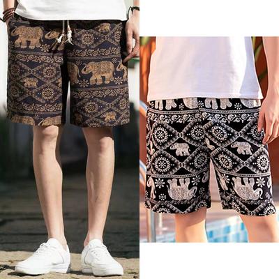 Elephant Pants Women Men Unisex Shorts Summer Elastic Waist Thailand Casual Streetwear Beach Clothing Fashion