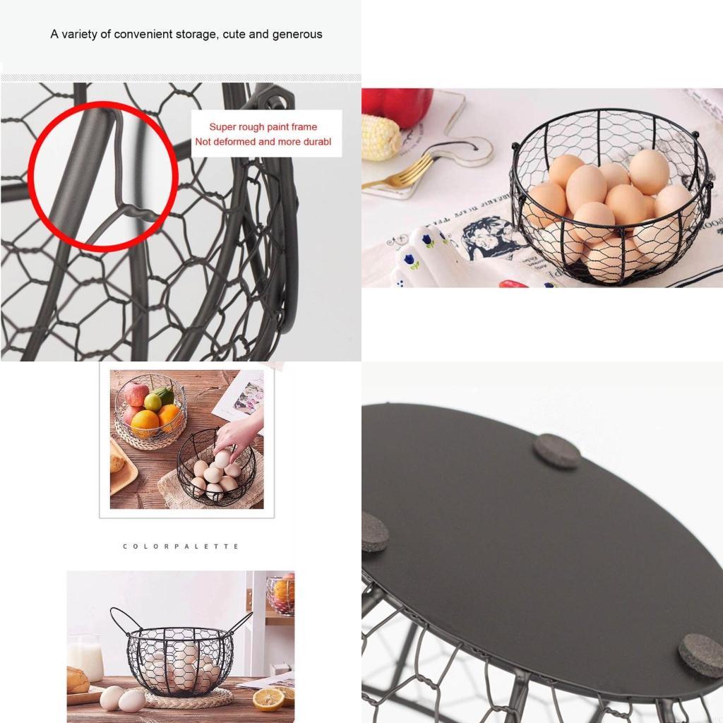 Kitchen Storage Metal Wire Egg Basket Farm Chicken Cover Egg Holder Nordic Fruit Container X3UC China Mainland