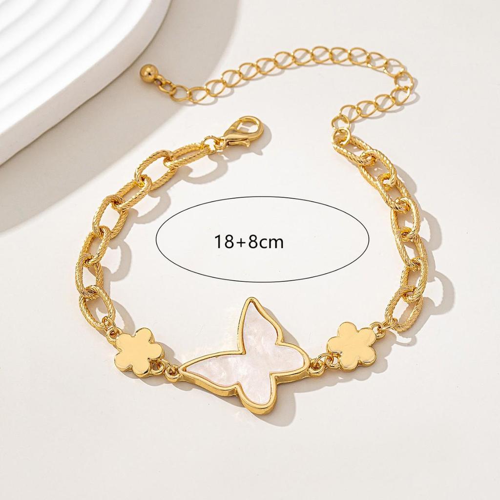 Personalized Versatile Patchwork Butterfly & Four-Leaf Clover Bracelet - Trendy Fashion Accessory