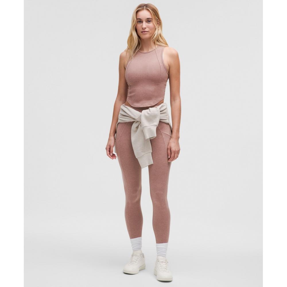 Lululemon Softy Suedey Crewneck Cropped Tank Top Twilight Rose Twilight Rose