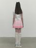 Kirsh Gradient Pleated Denim Skirt [Salmon]