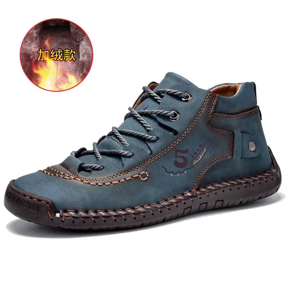  Casual Leather Men Shoes British Style Comfortable Men Fashion Walking Shoe Big Man Soft Flat Footwear Male Shoes Zapatos