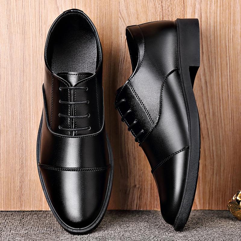 Luxury Business Leather Shoes Breathable Formal Men Dress Shoes Lace-up Casual Shoes Office Work Oxford Sheos Wedding Footwear