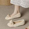 Mao Mao shoes outer wear single shoes  autumn and winter new plush comfortable casual bow Doudou cotton shoes