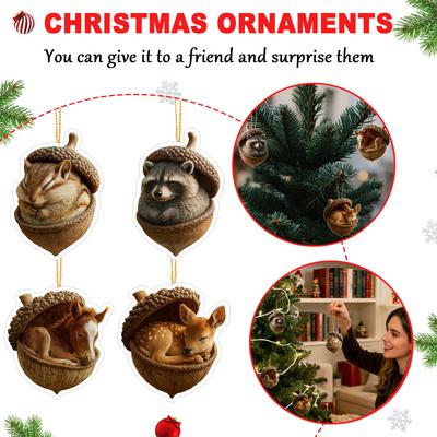 2D Acrylic Nut Animal Series Decorative Pendant Car Rearview Mirror Ornament
