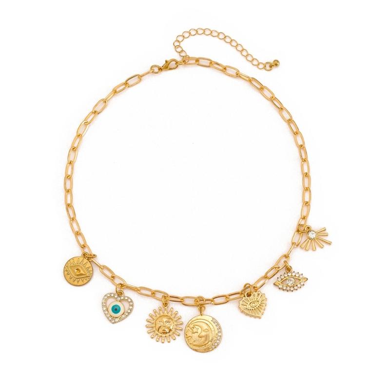 Stylish Gold Crosses Necklace for Women with Seashells Charm Decoration for Beach and Summer Fashion Statement Pieces