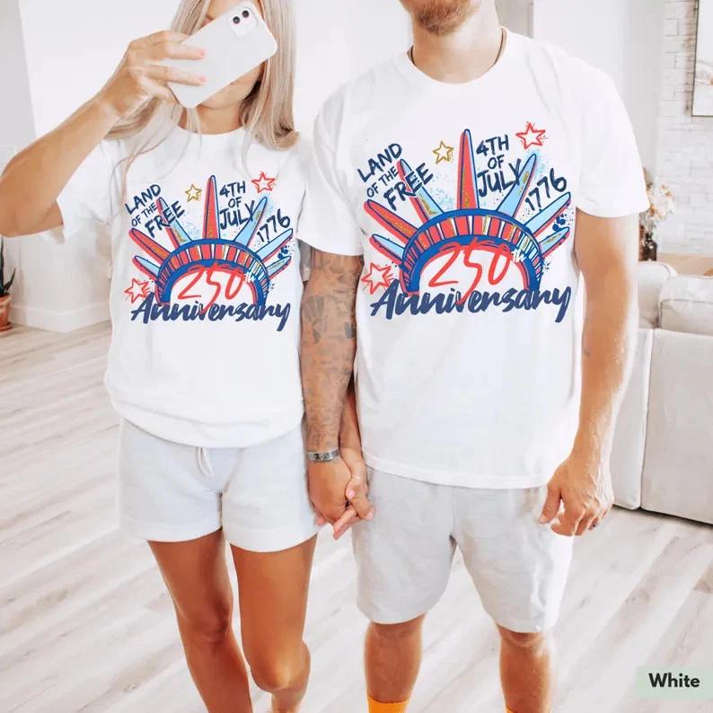 Patriotic 250th Anniversary T- Shirt, 4th of July Tee L