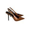 Summer Brown Pointed High Heels Stiletto Temperament Patent Leather Sexy Bag Head Sandals Women'S Shoes Single Shoes
