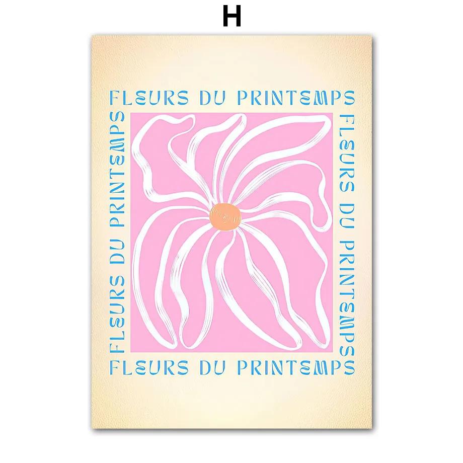 Watercolor Mountain Flower Leaves Geometry Wall Art Posters, Nordic Abstract Pictures, Bedroom Decor, Indoor Canvas Painting