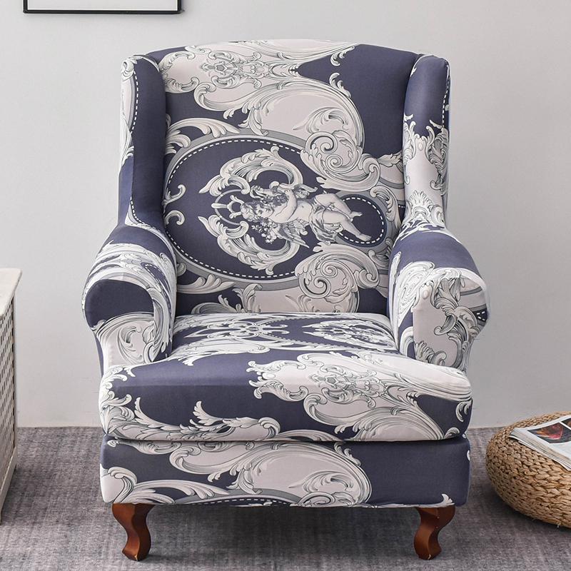 Copridivano per poltrona Wingback, 2 pezzi/set, copridivano elasticizzato, copripoltrona, protezione per mobili, fondo elastico per soggiorno