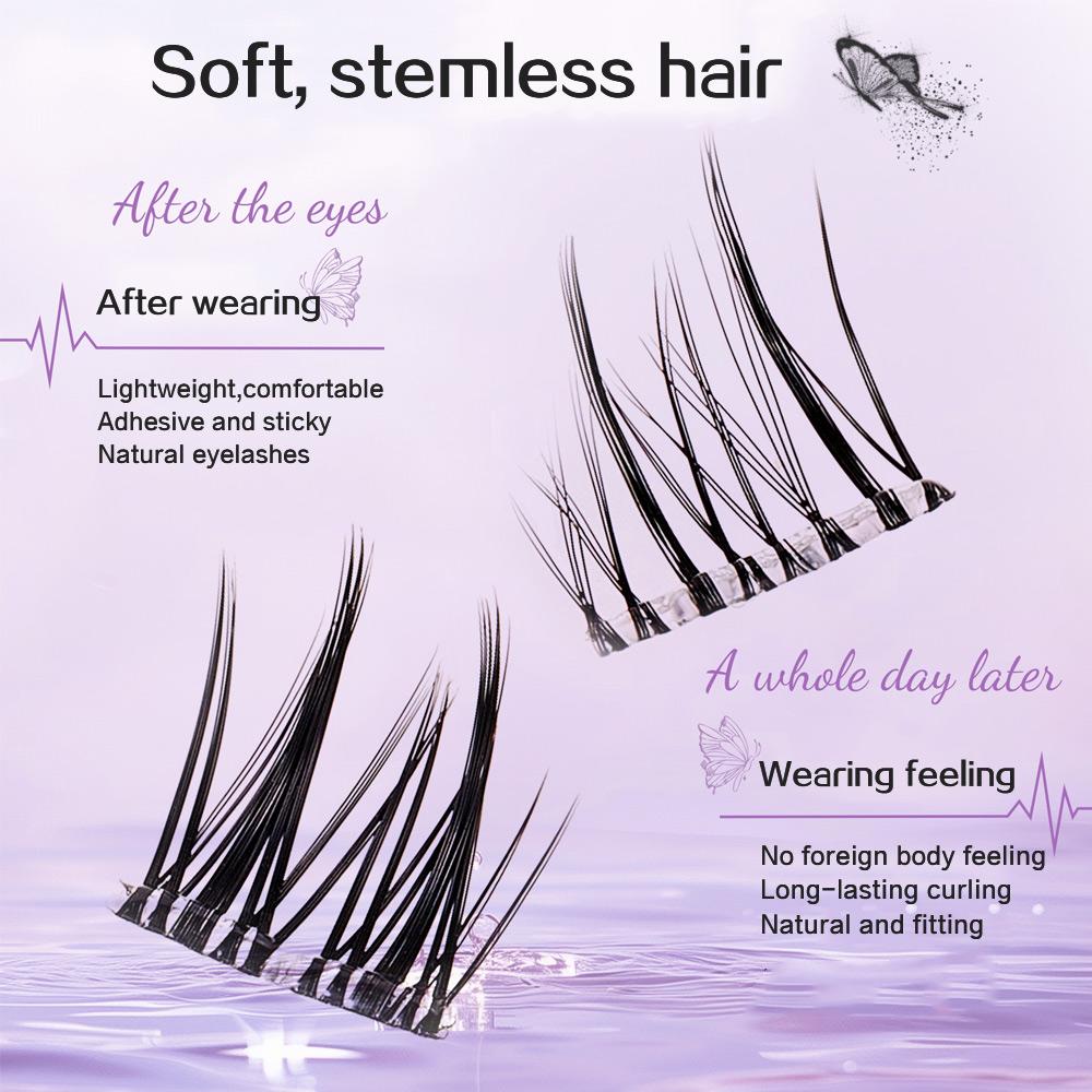 GECOMO Wimpern ohne Stiel, kleberfrei, halbflüssiger Klebestreifen, natürliche, bezaubernde Wimpern