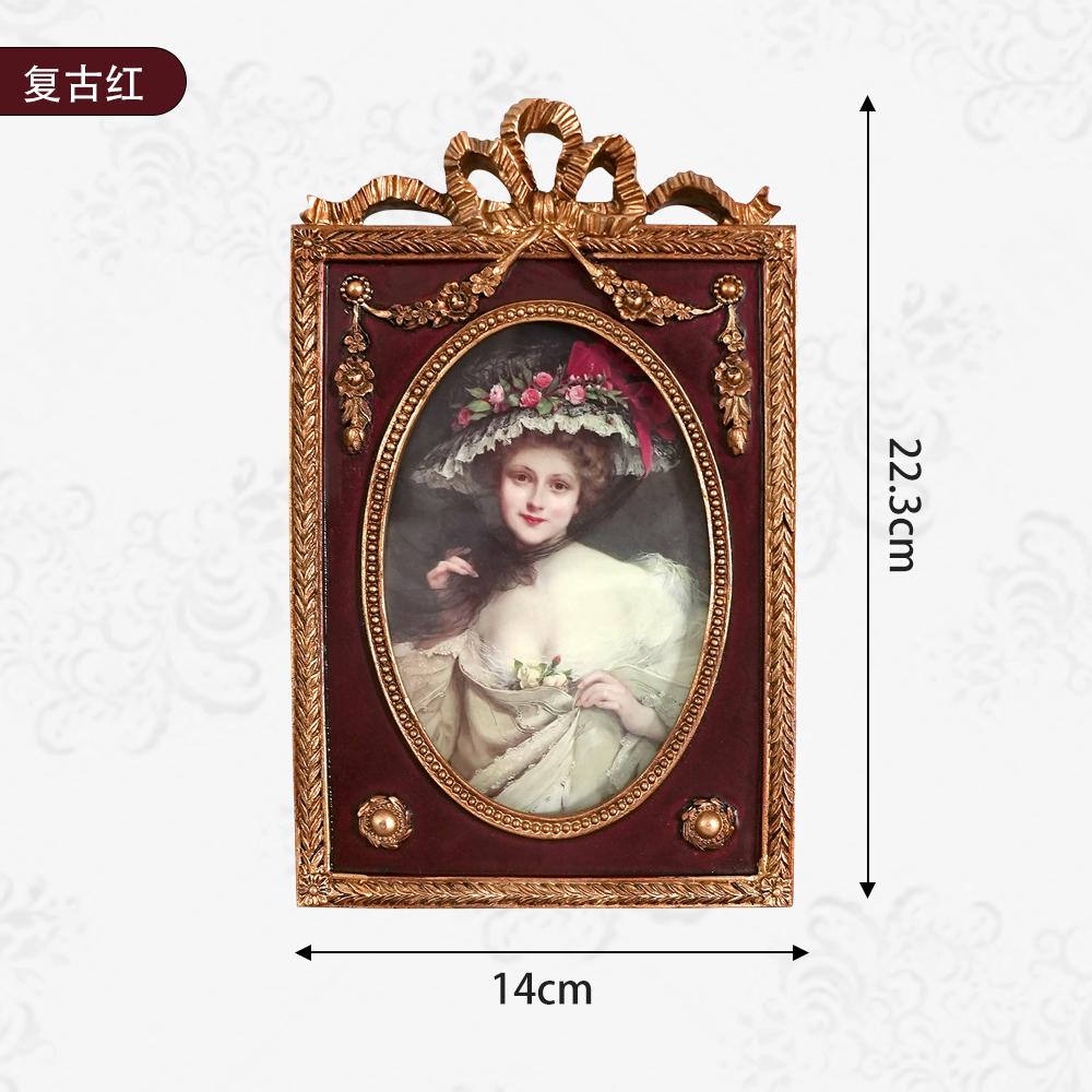 

Golden carved picture frame decorative desktop ornaments wall-mounted combination of resin light luxury lace picture frame