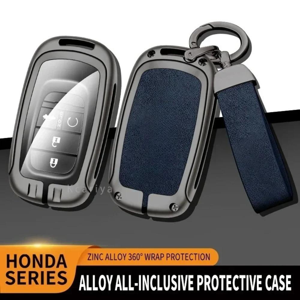 Zinc Alloy Car Key Case Cover for Honda HRV Protective Keychain Key Bag Set Keyless Personality Style Interior Accessorie
