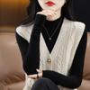 Women's V-Neck Sleeveless Knit Vest - Lightweight Polyester Spandex Blend Sweater for Spring/Summer/Fall Casual Pullover