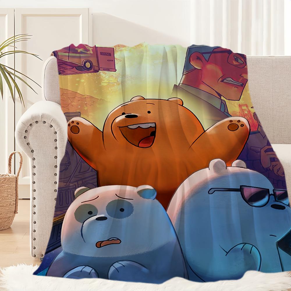 Cartoon We Cute Panda Blanket Plush Nap Sofa Rug B-Bears for Living Room Office B-Bare-S Bedroom Birthday Home Travel Kid Gifts