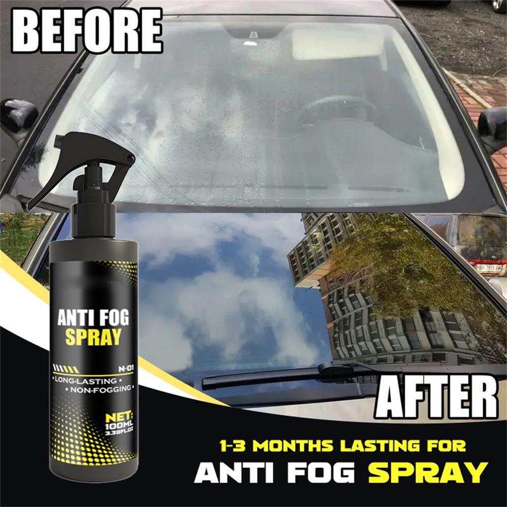 Windshield Clear Spray - Car Glass Defogger, Window -Fog Agent For Car Interior, Instant Visibility Enhancer, -Fog Solution, Long-Lasting Clear 100ML