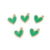 10pcs Gold Plated 10*12mm Stainless Steel Charm Enamel Heart Pendants Mixed Accessories For DIY Necklaces Making Findings