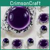 Exquisite Purple Party Round Lady Jewelry Featuring Silver Plated Vintage Crystal Ring