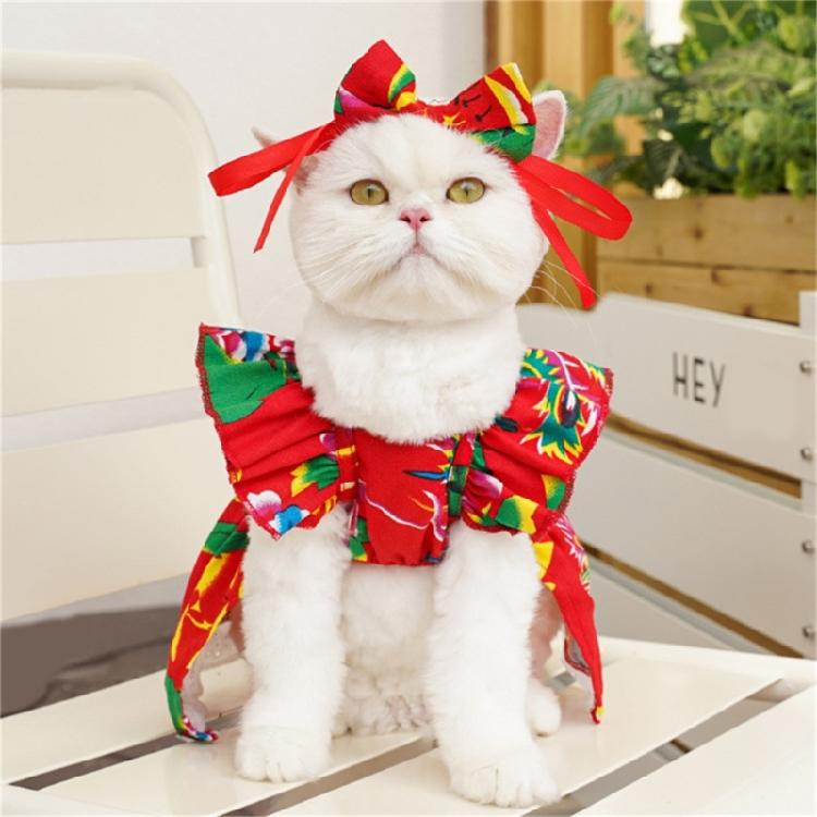 Kleid für Hund Süßes Gitter-/Blumenmuster Rock Haustier Geburtstags-Hochzeitskleid