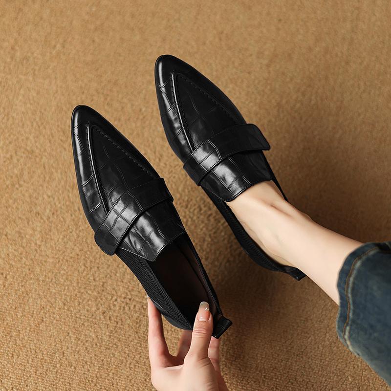 Móda 2025 Nové špičaté čtvercové vysoké podpatky Vysoce kvalitní pravá kůže Dámské boty Jaro Podzim Šaty Dámské lodičky Velikost 34-40