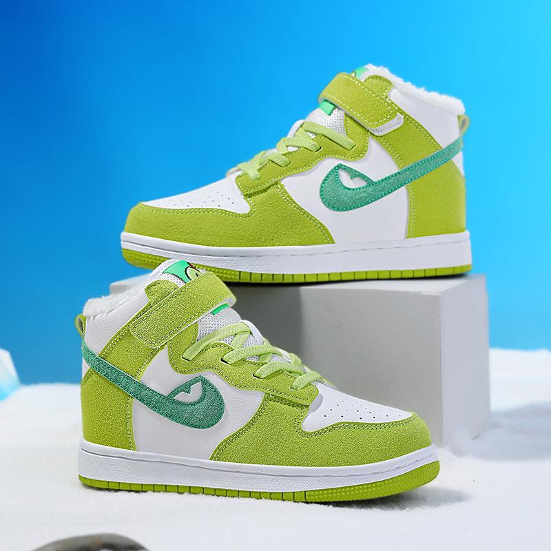 **Çocuklar İçin Yumuşak Pamuklu Yüksek Bilekli Spor Ayakkabıları**: Air Force 1, Skate ve Dunk Basketbol Stilleri**