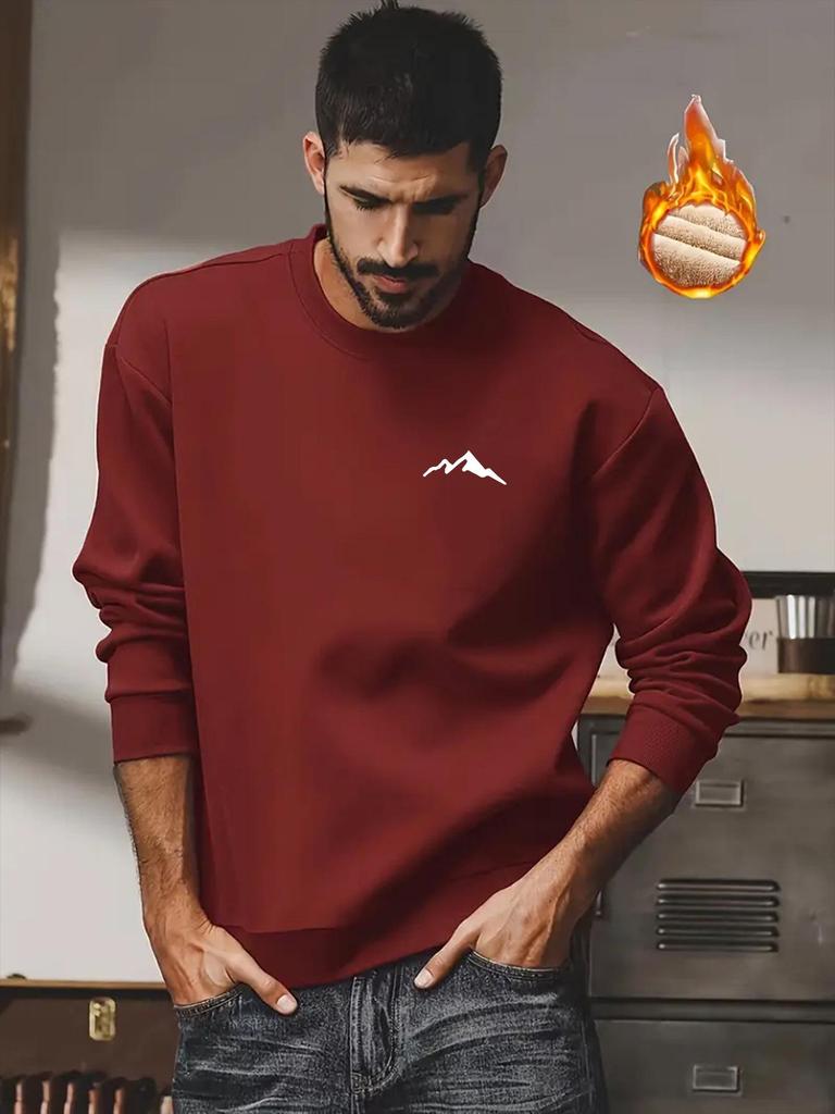 Men's Fleece-Lined Sweatshirt - European & American Sizes, Loose Fit, Warm Sportswear, Fashionable Outerwear