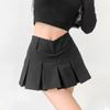 Pleated Mini Skirt Women Summer High Waist Wide Pleats Design Slim A-Line Black Shorts Skirts Female Korean Kawaii Y2K