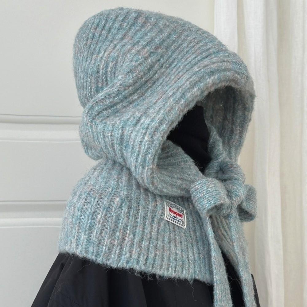 Integrated Shawl Balaclava Hats Winter Warm Beanies Caps Fashion Knitted Pullover Hat
